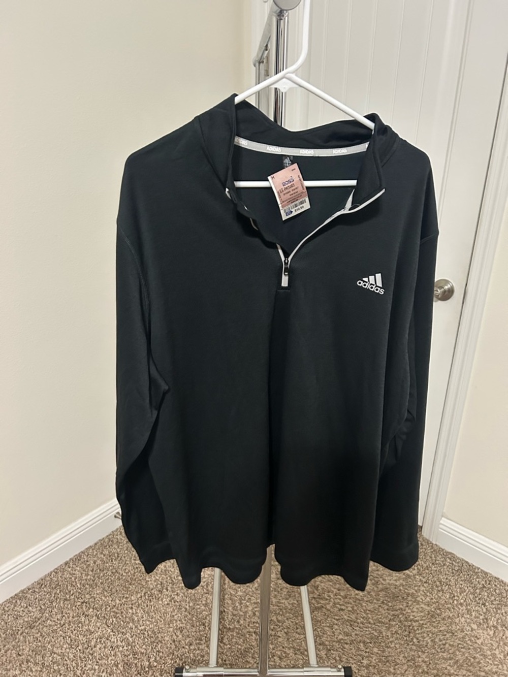 adidas Black Half-Zip Athletic Pullover